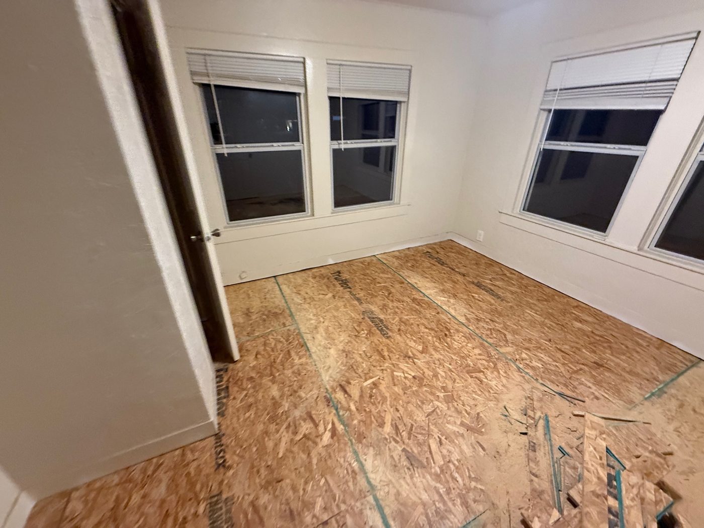 Finished flooring after reconstruction work