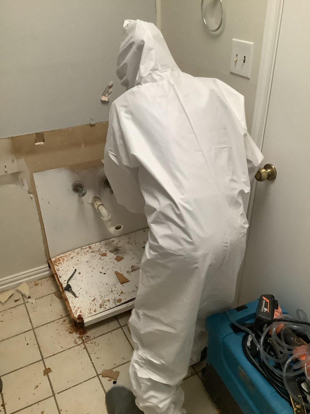 Mold cleanup detail during remediation