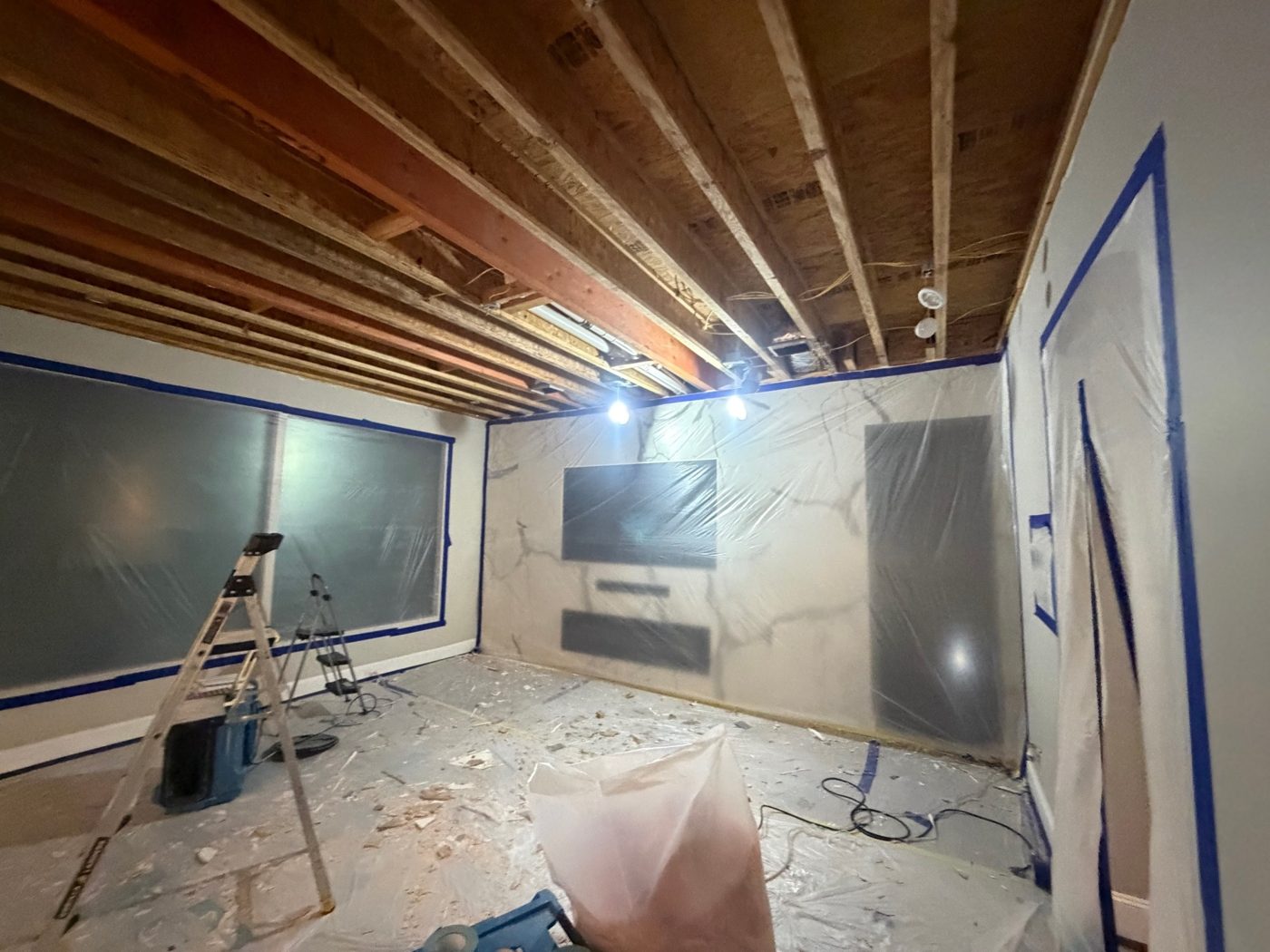 Interior reconstruction work after property damage